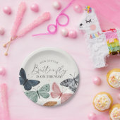 Boho Little Butterfly Baby shower Servies Papieren Bordje (Feest)