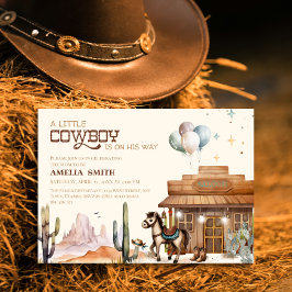 Boho Little Cowboy Western Baby Shower Desert Kaart