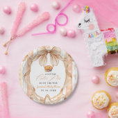 Boho Little Cutie Pie Thanksgiving Baby Shower Papieren Bordje (Feest)