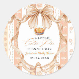 Boho Little Cutie Pie Thanksgiving Baby Shower Ronde Sticker
