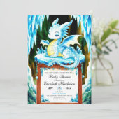 Boho Little Dragon Baby shower Kaart (Staand voorkant)