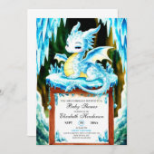 Boho Little Dragon Baby shower Kaart (Voorkant / Achterkant)