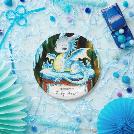 Boho Little Dragon Baby shower Papieren Bordje (Feest)