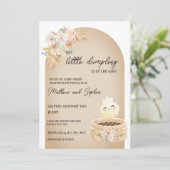 Boho Little Dumpling Baby shower Invitation Kaart (Staand voorkant)
