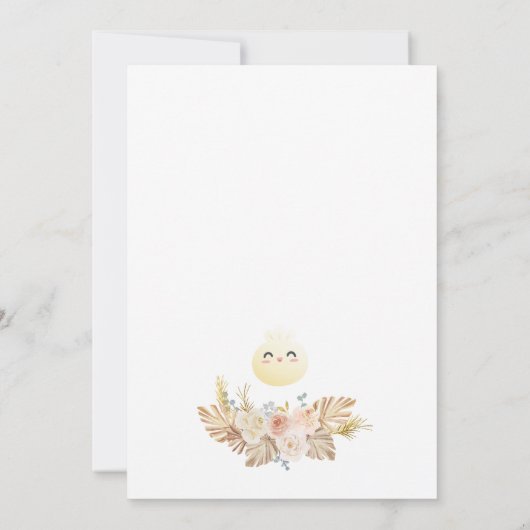 Boho Little Dumpling Baby shower Invitation Kaart (Achterkant)