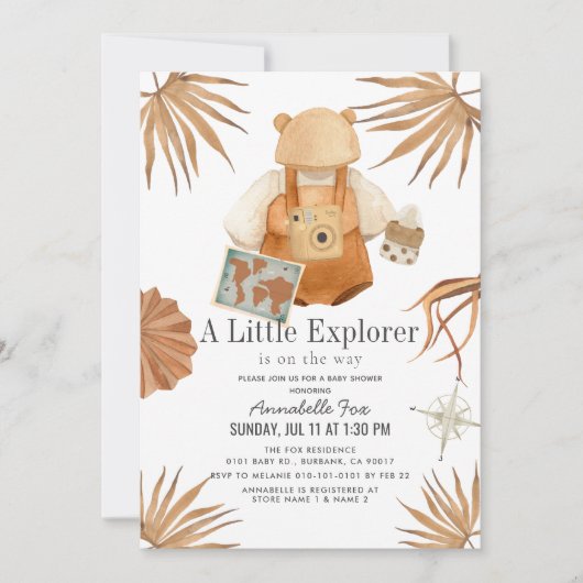 Boho Little Explorer Genderneutraal Baby shower Kaart (Voorkant)