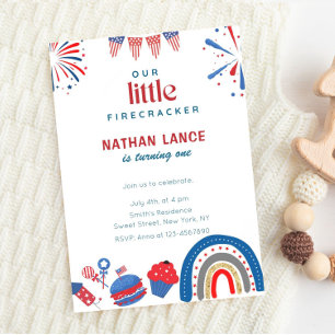 Boho Little Firecracker 4 juli Verjaardag Kaart