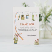 Boho Little Fisherman Baby shower bedankje Bedankkaart (Staand voorkant)