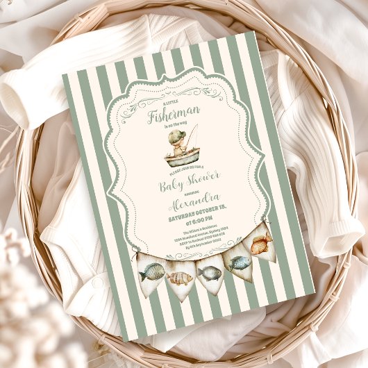 Boho Little Fisherman Gevist Baby shower Kaart