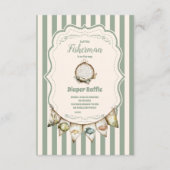 Boho Little Fisherman Vist Diapper Raffle Informatiekaartje (Voorkant)