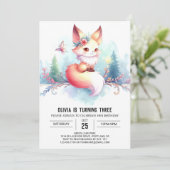 Boho Little Fox Verjaardag digitaal Kaart (Staand voorkant)