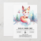 Boho Little Fox Verjaardag digitaal Kaart (Voorkant / Achterkant)