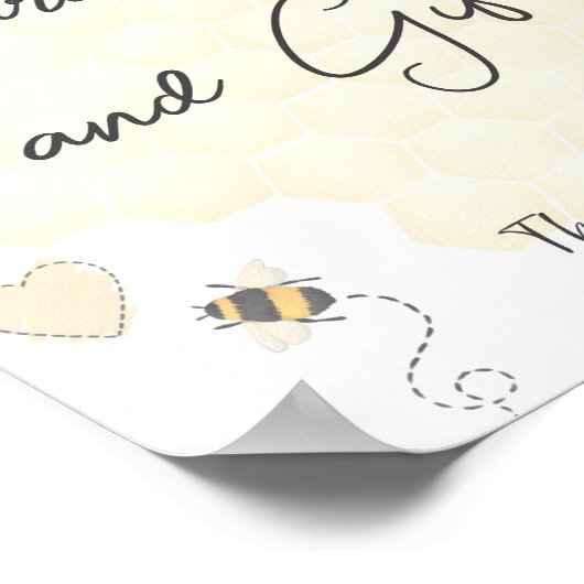 Boho Little Honey Baby shower Kaarten en geschenke Poster (Hoek)