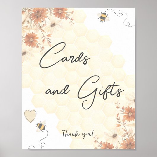Boho Little Honey Baby shower Kaarten en geschenke Poster (Voorkant)