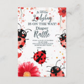Boho Little Ladybug Baby shower Diapper Raffle Informatiekaartje (Voorkant)