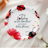 Boho Little Ladybug-Baby shower Papieren Bordje