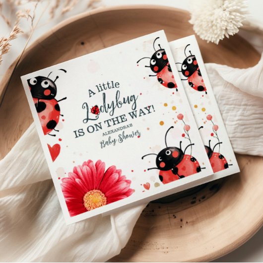 Boho Little Ladybug-Baby shower Servet