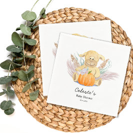 Boho Little Lamb Pompoen Watercolor Baby Shower Servet