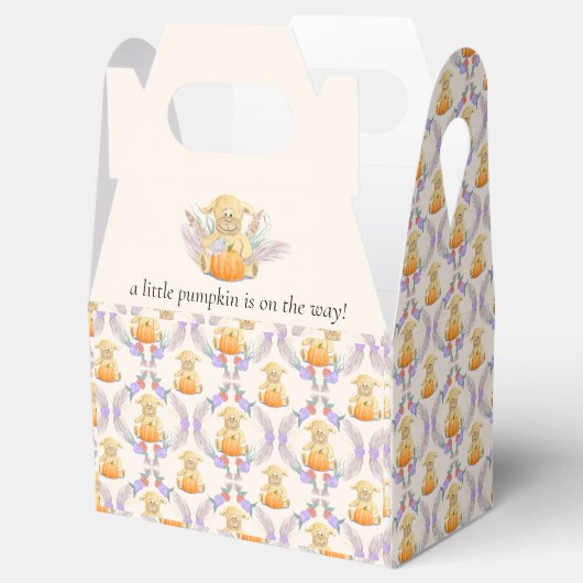 Boho Little Lamb Pompoen Waterverf Baby shower Bedankdoosjes (Geopend)