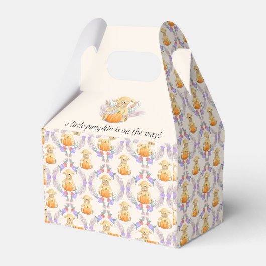 Boho Little Lamb Pompoen Waterverf Baby shower Bedankdoosjes (Voorkant Zijde)