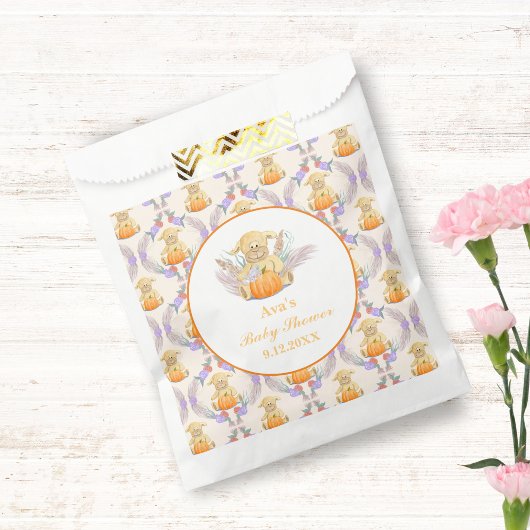 Boho Little Lamb Pompoen Waterverf Baby shower Bedankzakje