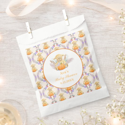 Boho Little Lamb Pompoen Waterverf Baby shower Bedankzakje (Geknipt)