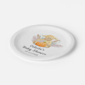 Boho Little Lamb Pompoen Waterverf Baby shower Papieren Bordje (Gekanteld)