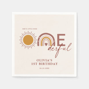 Boho Little Miss Onederful 1e Verjaardag Servet