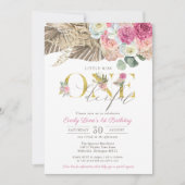 Boho Little Miss ONEderful Floral 1st Birthday Kaart (Voorkant)