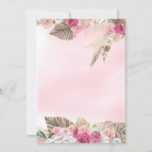 Boho Little Miss ONEderful Floral 1st Birthday Kaart (Achterkant)