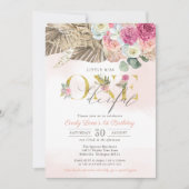 Boho Little Miss ONEderful Floral First Birthday Kaart (Voorkant)