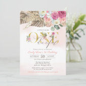 Boho Little Miss ONEderful Floral First Birthday Kaart (Staand voorkant)