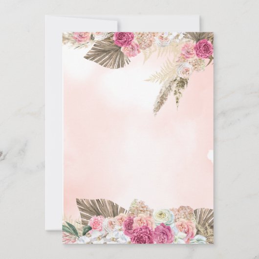 Boho Little Miss ONEderful Floral First Birthday Kaart (Achterkant)