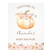 Boho Little Pumpkin Baby shower Welkomstbord Foto Afdruk (Voorkant)