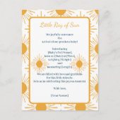 Boho Little Ray of Sun Geboorte Aankondiging (Voorkant)