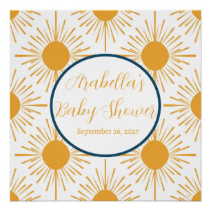 Boho Little Ray of Sun Neutral Baby shower Perfect Poster
