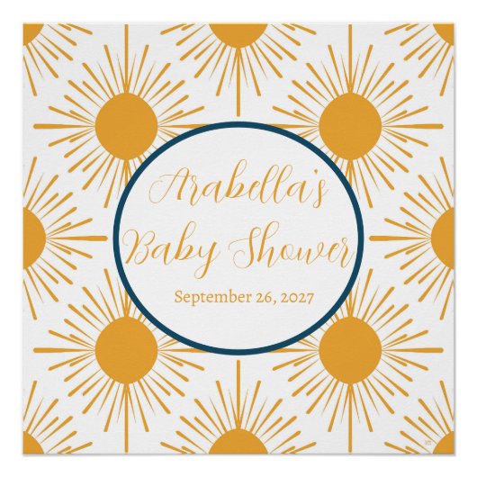 Boho Little Ray of Sun Neutral Baby shower Perfect Poster (Voorkant)