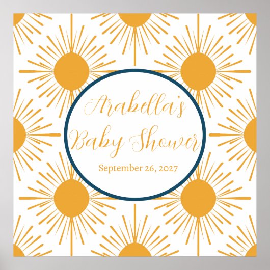 Boho Little Ray of Sun Neutral Baby shower Poster (Voorkant)