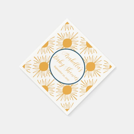 Boho Little Ray of Sun Neutral Baby shower Servet (Hoek)