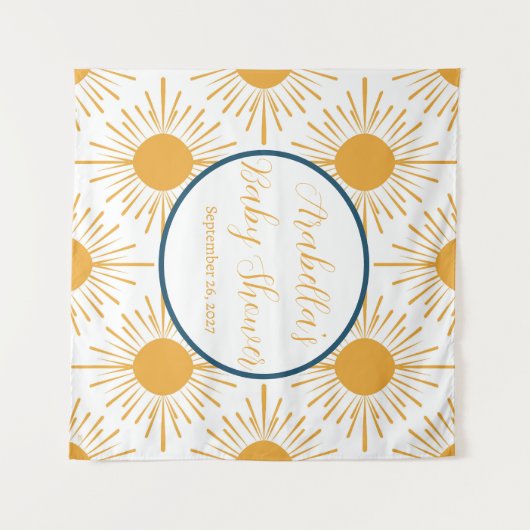 Boho Little Ray of Sun Neutral Baby shower Wandkleed (Voorkant (horizontaal))