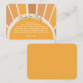 Boho Little ray of Sunshine Baby Shower Books Informatiekaartje