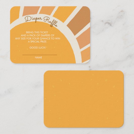 Boho Little ray of Sunshine Baby Shower Diaper Informatiekaartje (Voorkant / Achterkant)