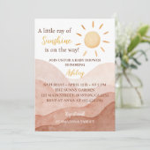 Boho Little Ray of Sunshine Baby shower Invitation Kaart (Staand voorkant)