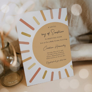 Boho Little Ray of Sunshine Baby shower Kaart
