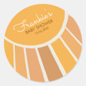Boho Little ray of Sunshine Baby Shower Ronde Sticker (Voorkant)