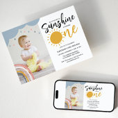 Boho Little Ray of Sunshine First Birthday Foto Kaart