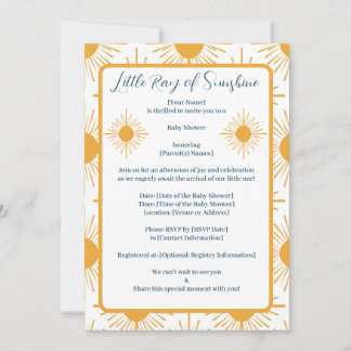 Boho Little Ray of Sunshine Neutral Baby shower Kaart