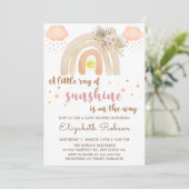 Boho Little Ray of Sunshine Rainbow Baby shower Kaart (Staand voorkant)