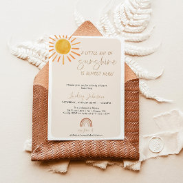 Boho Little Ray of Sunshine Regenboog Baby Shower Kaart