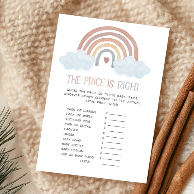 Boho Little Ray of Sunshine The Price Is Right (Boho Rainbow Baby Shower The Price Is Right Game)